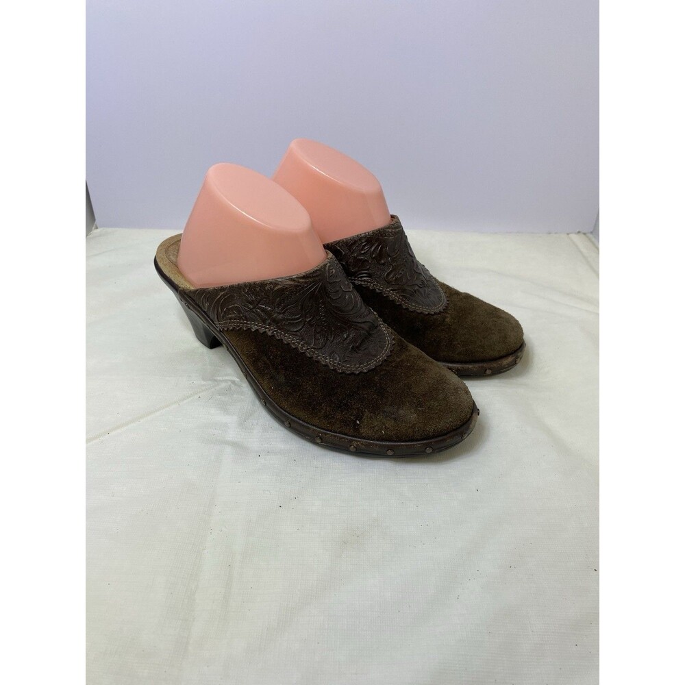 Sofft Shoes Womens 6 M Heels Mules Clogs Slip On 1009310 Brown Leather Casual